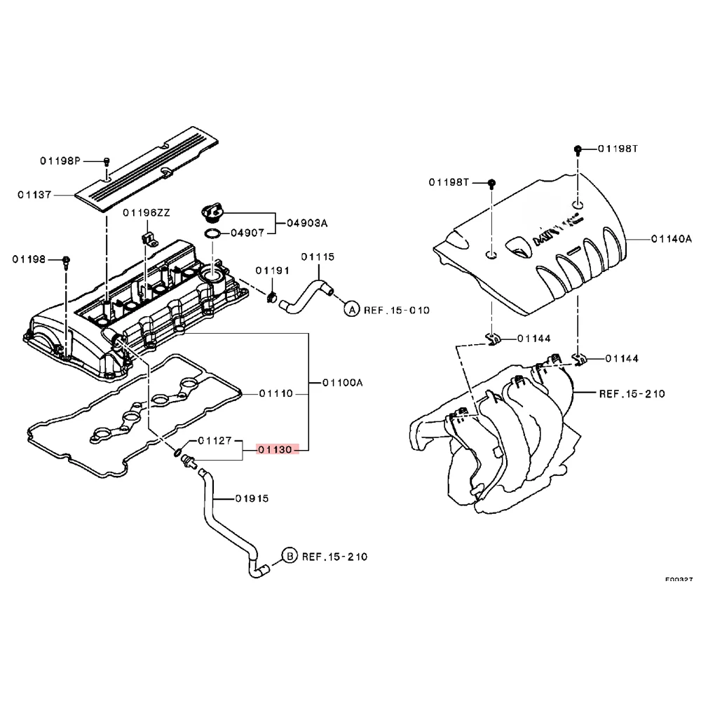 Клапан вентиляционный из ПВХ для Lancer CX CY клапан регулировки выхлопных газов Outlander