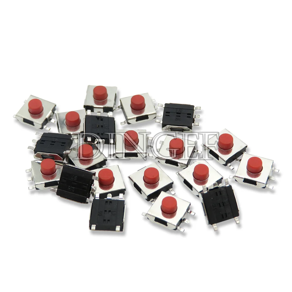 Фото 50 шт. тактовый переключатель 5PIN красный 6*6*2,5/2,7/3,1/3,4/3,7 мм SMD переключатель 6x6x2,5/2,7/3,1/3,4/3,7 мм ibuw МИНИ-кнопочный переключатель 5P №5