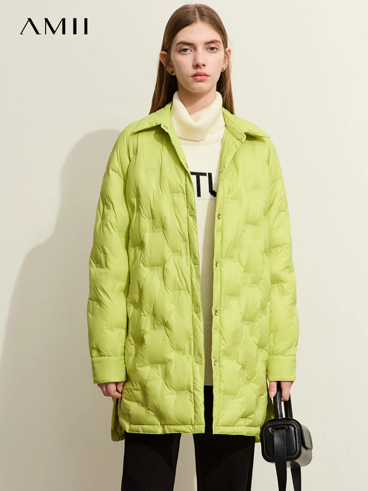 Женская пуховая куртка AMII в минималистичном стиле новинка 2023 зимняя теплая