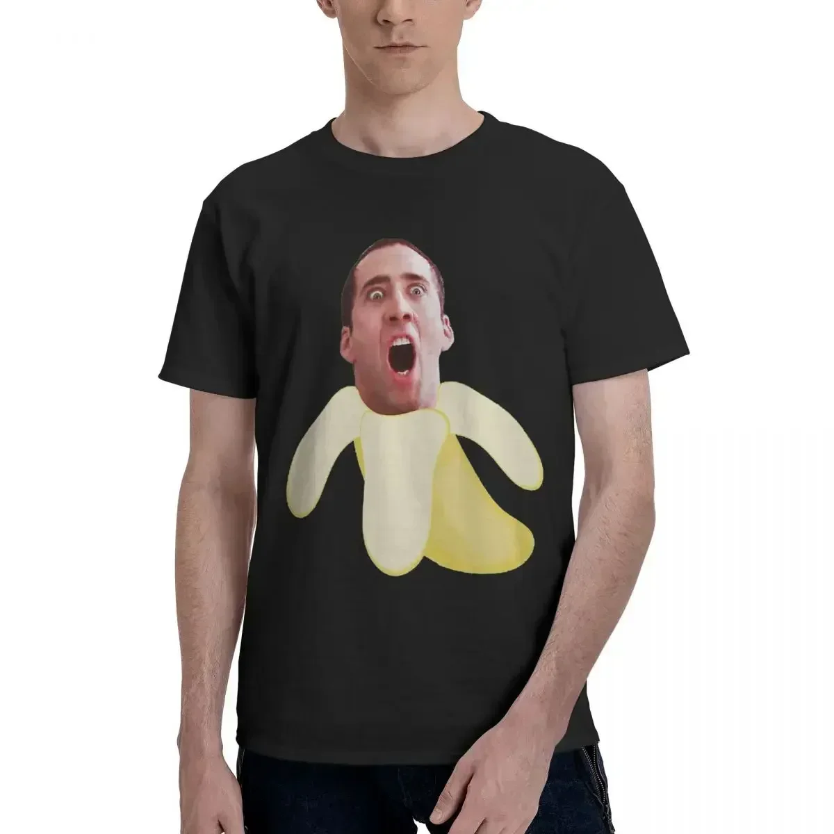 Футболка мужская с принтом банан модная уличная одежда рисунком Николаса Кейджа