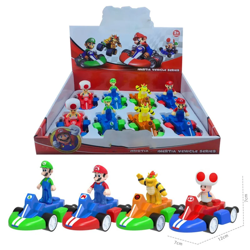 

8pcs/set Super Mario Bros Pull Back Vehicle Toys Anime Game Figure Cars Racing Model Karting Kids Birthday Gift