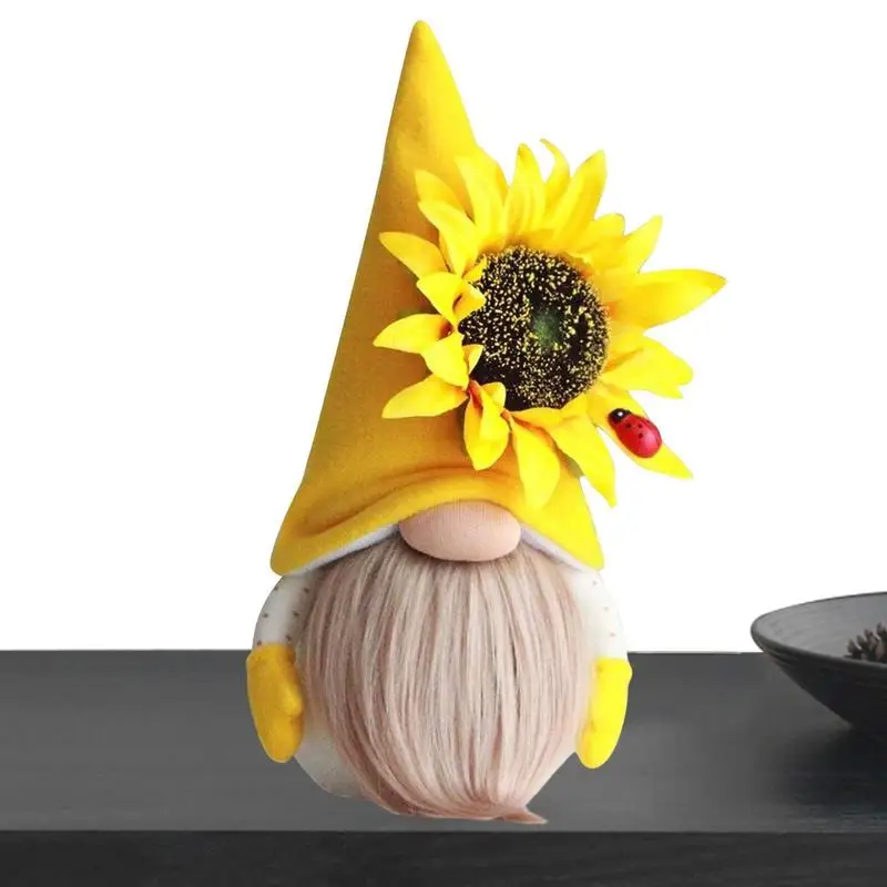 Bee Sunflower Gnome Doll Desktop Decor Swedish Honey Bee Elf Home Bee Festival Plush Beard Faceless Doll Dwarf Decor Ornament