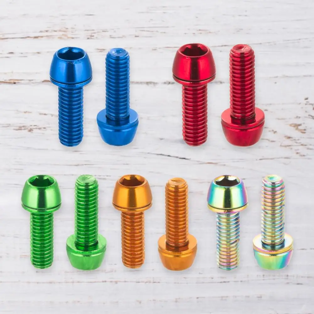

2Pcs/Set Bike Crank Screw Solid Good Toughness Hard Bottle Cage Holder Hex Socket Bicycle Screws Accessories for MTB
