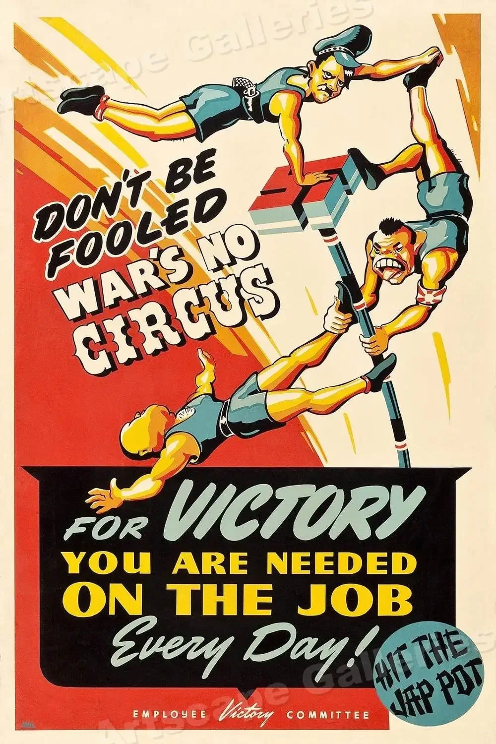 Don Be Fooled War No Circus 1940-х годов стикер на стену шелковый постер искусство свет холст