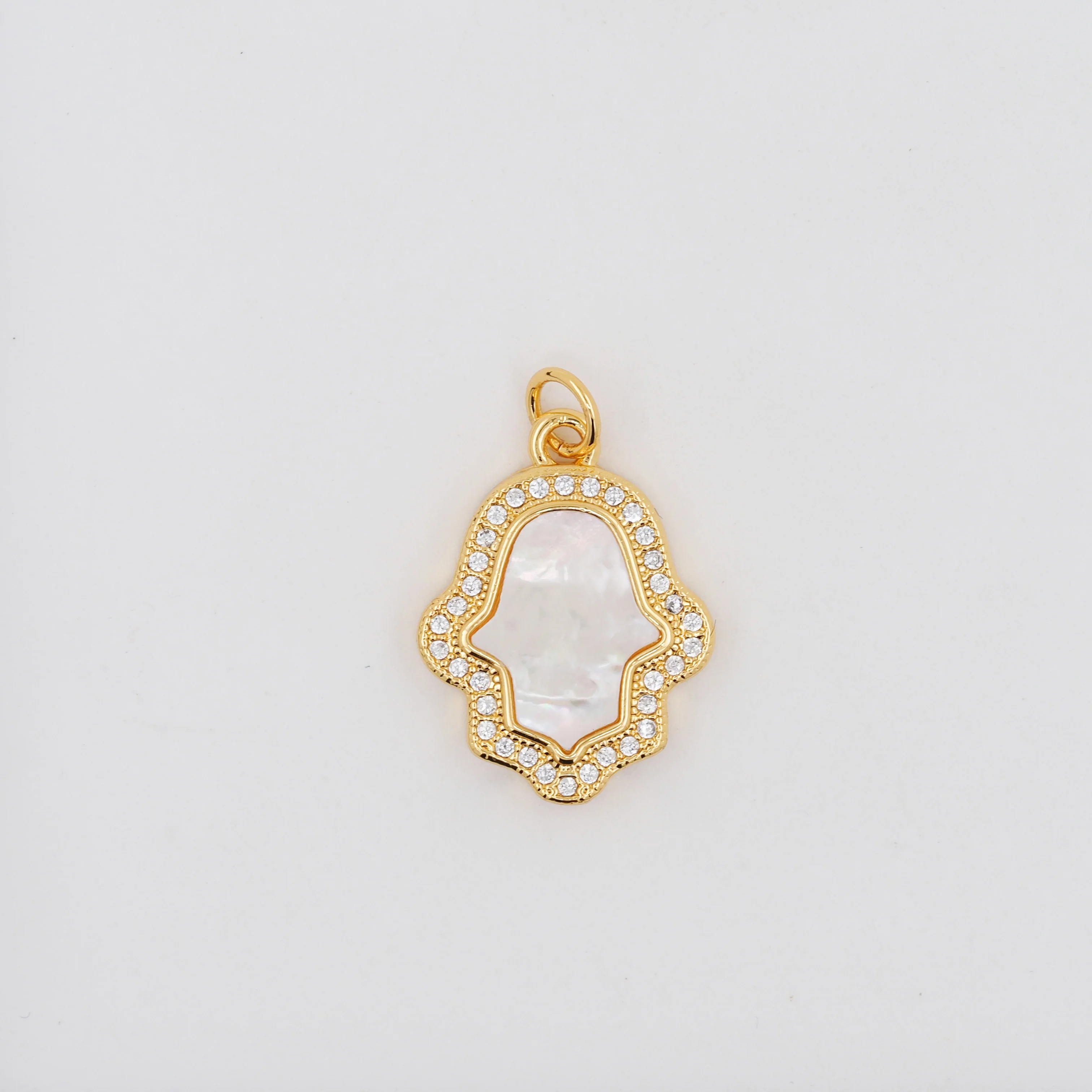 Hamsa Hand of Fatima Pendant Necklace Shell Religious Jewelry Gifts for Women