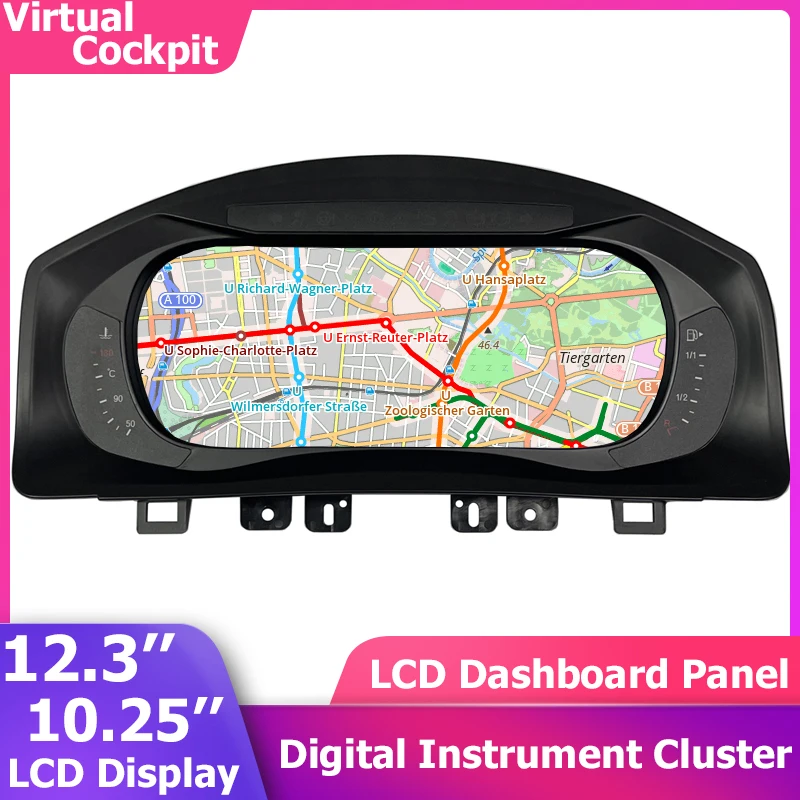 

12.3''Digital Virtual Cockpit Instrument Cluster For VW Tiguan-L Tiguan MK2 R-Line Digital Dashboard Panel Monitor Speedometer