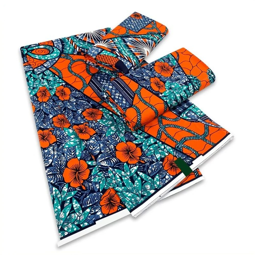 

100% Original Real Super Fabric Ankara Fabric African Wax Fabric Ankara Block Prints Batik Dutch Fabric 6yards For Wedding VL-26