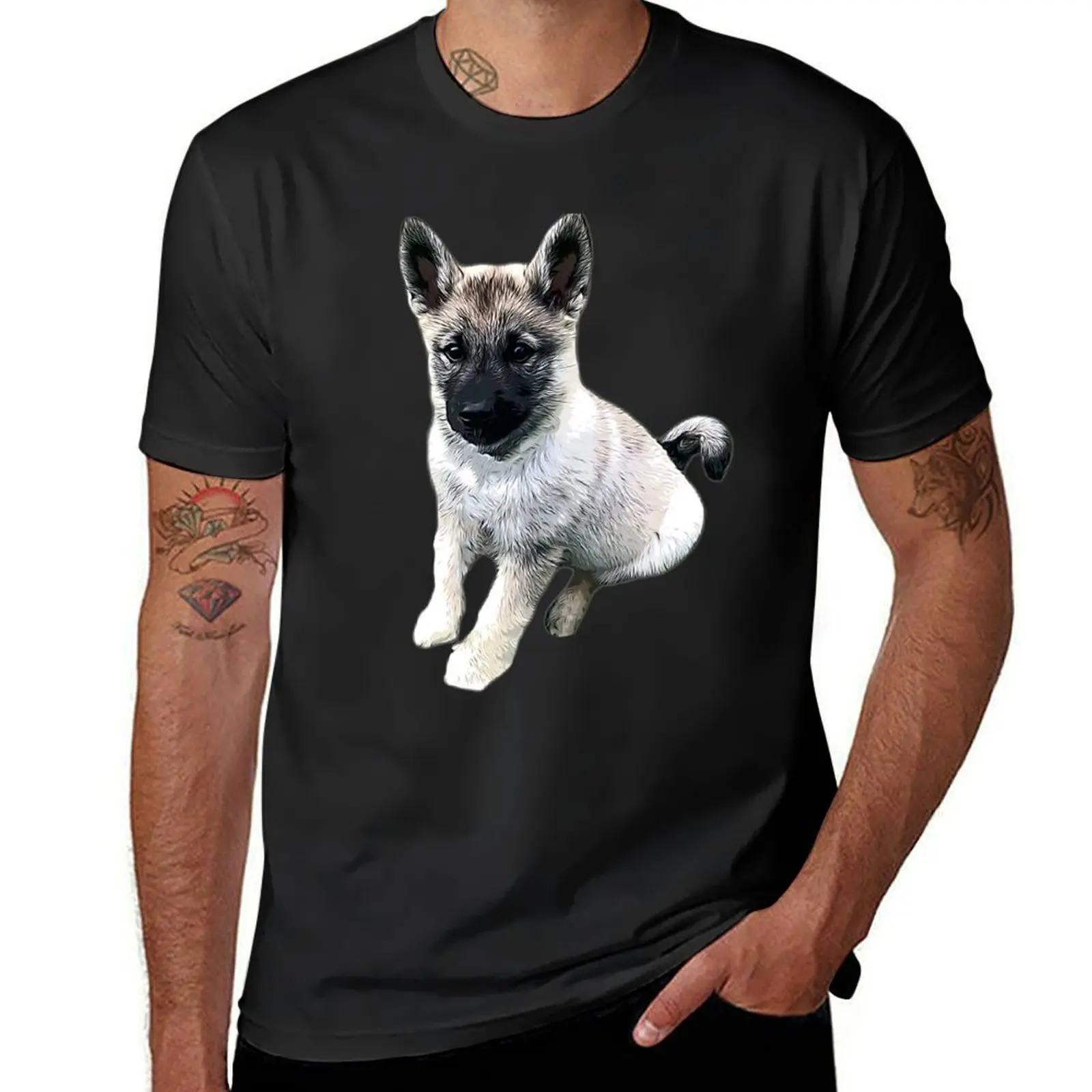 Норвежские футболки Elkhound футболка со щенком с защитой от потливости для мужчин