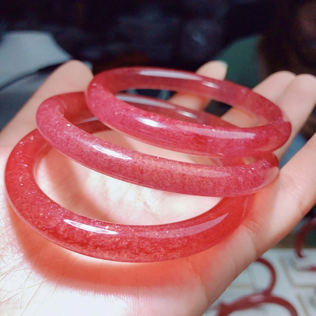 Aa809 Браслет из натурального кристалла клубники Женский голубь Красная кровь