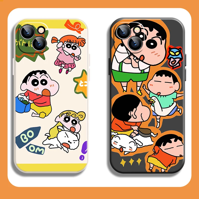 

Crayon Shin chan Phone Case For iPhone 13 12 11 6 6S 7 8 Plus X XR 11 Pro XS Max Mini SE Soft Silicone Cover Backcase Cartoon