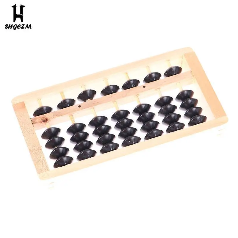 

7 Rods Beads Abacus Wood Soroban Column Math Aid Tool Ancient Chinese Calculator Counting Tools Mathematics Beginners Counting
