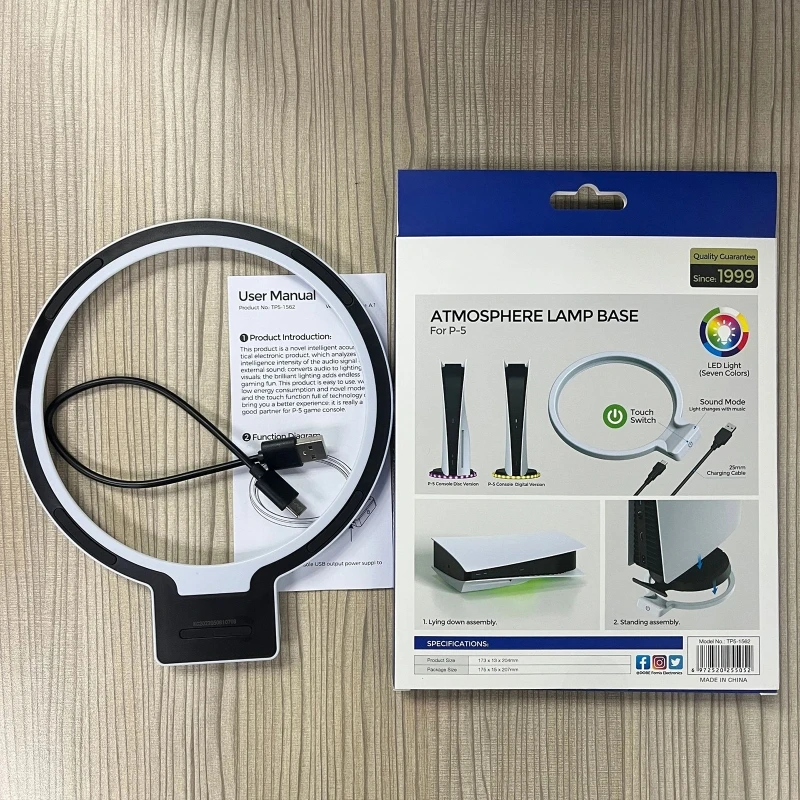 

For PS5 Host Vertical Stand Base LED Atmosphere RGB Luminous Light Game Console Holder Touch Control Accessory