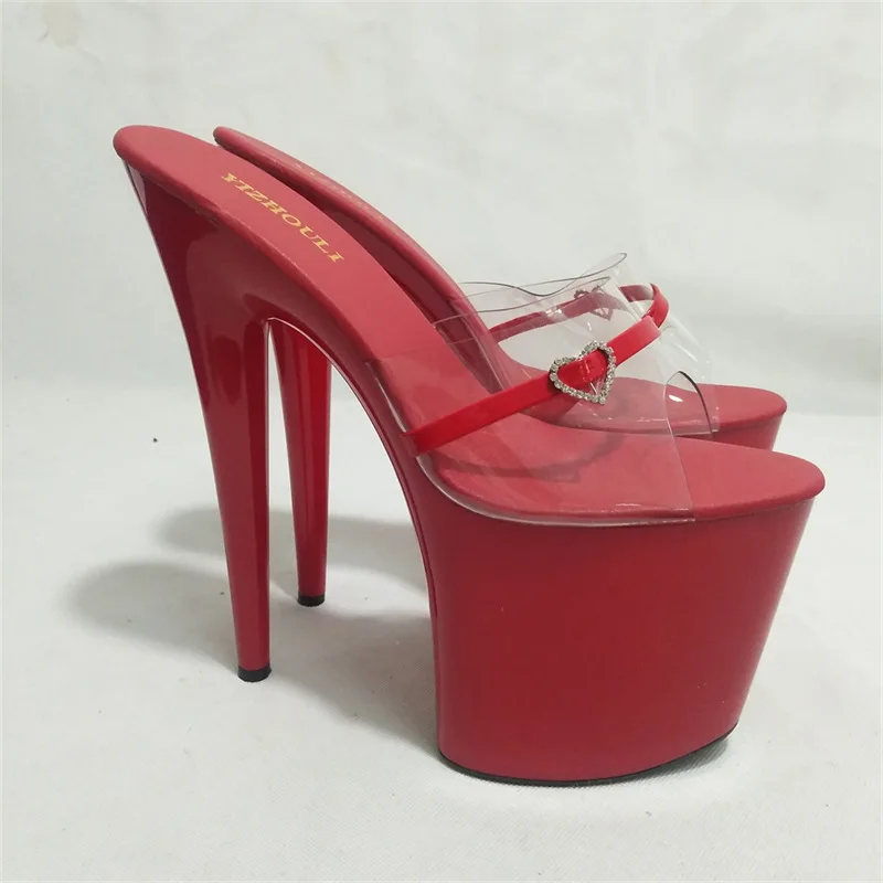 Женские экзотические шлепанцы обувь для танцев на шесте с верхом из ПВХ красная