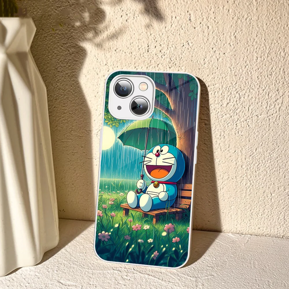 Japanese Cartoon D-Doraemon Phone Case Tempered Glass For Iphone 14 13 12 11 Pro Mini XS MAX 14Plus X XR Cover
