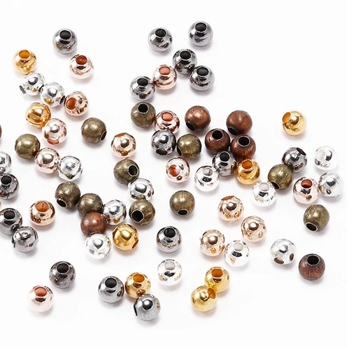 

Metal Bead Smooth Spherical Spacer Beads Are Used for Jewelry Making Positioning Beads Perforated Iron Bead DIY Accessories