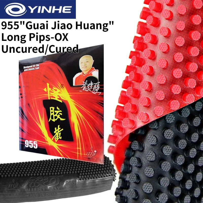 Фото Накладка для настольного тенниса YINHE 955 Guai Jiao Huang Long Pips OX, средние шипы 2.1 мм, Huang Jianjiang, неотвержденная/отвержденная резина для пинг-понга №1