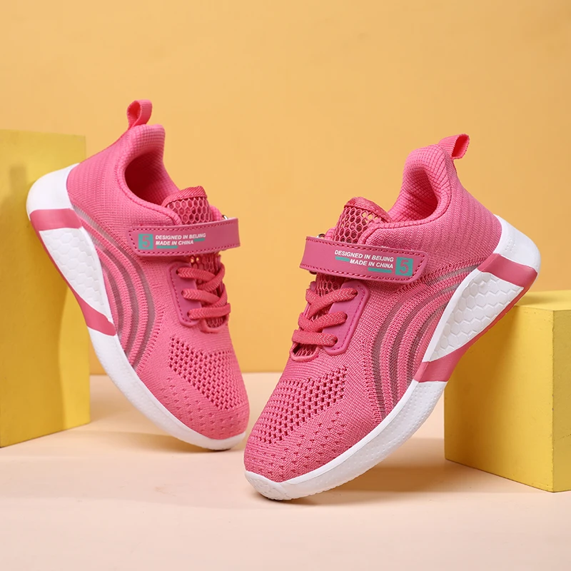 

Кроссовки детские для ходьбы, красные, розовые, дышащие, ульсветильник