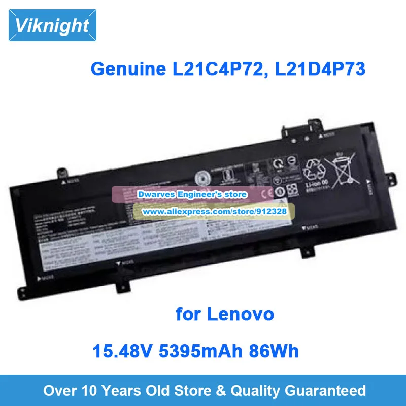 Оригинальный аккумулятор L21C4P72 L21D4P73 15 48 В 5395 мАч 86 Втч для Lenovo ThinkPad P16s Gen 1 (AMD) 21CK 21BT