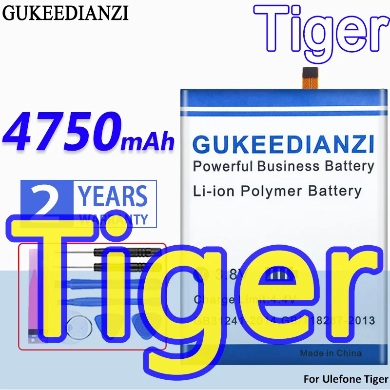 

High Capacity GUKEEDIANZI Battery Tiger 4750mAh for Ulefone Tiger 5.5" HD MTK6737