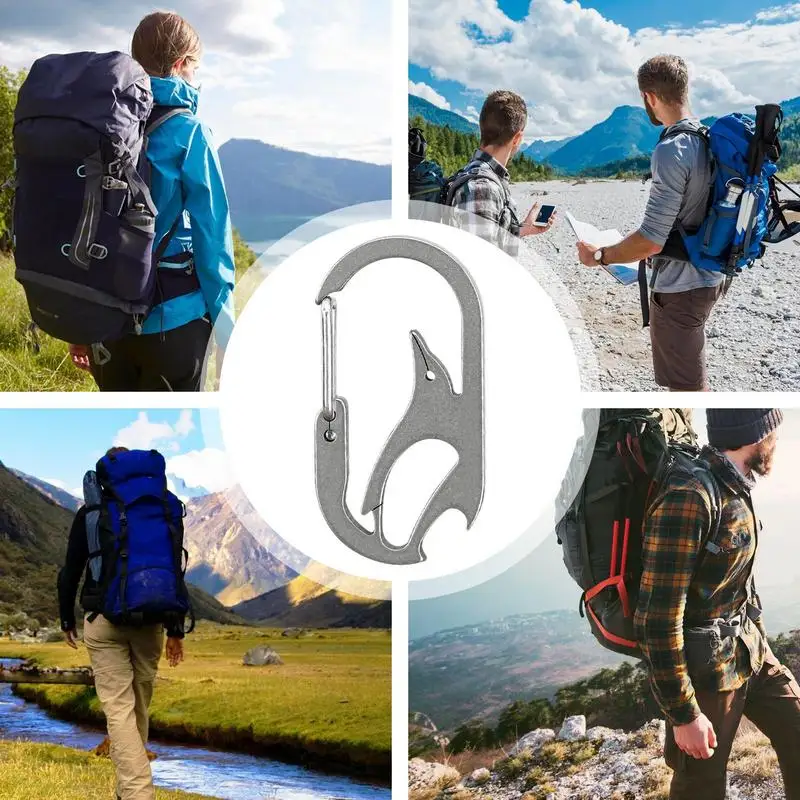 Tytanowy karabińczyk Otwieracz do butelek kluczy Klips zapobiegający zgubieniu Szybkozłączka Karabińczyk dla mężczyzn