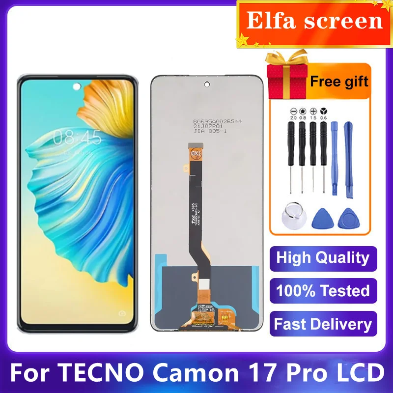 Протестировано для Tecno Camon 17 Pro CG8 CG8h ЖК-дисплей с дигитайзером сенсорного экрана в