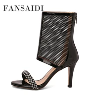 fansaidi summer women clear heels sandals fashion sexy new narrow band stilettos heels consice height big size 42 43 44 45 46