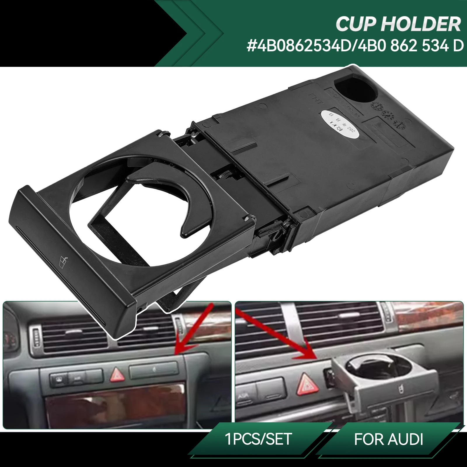 

Автомобильный держатель стакана для напитков на вентиляционное отверстие, складные противоскользящие подставки для бутылок 4B0862534D для Audi C5 A6 1998-05 A4 98-02 4B0 862 534 D