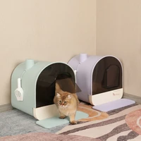 fully enclosed cat potty pet litter box activated carbon kitty splash proof toilet indoor cleaning sand cleaning cat supplies