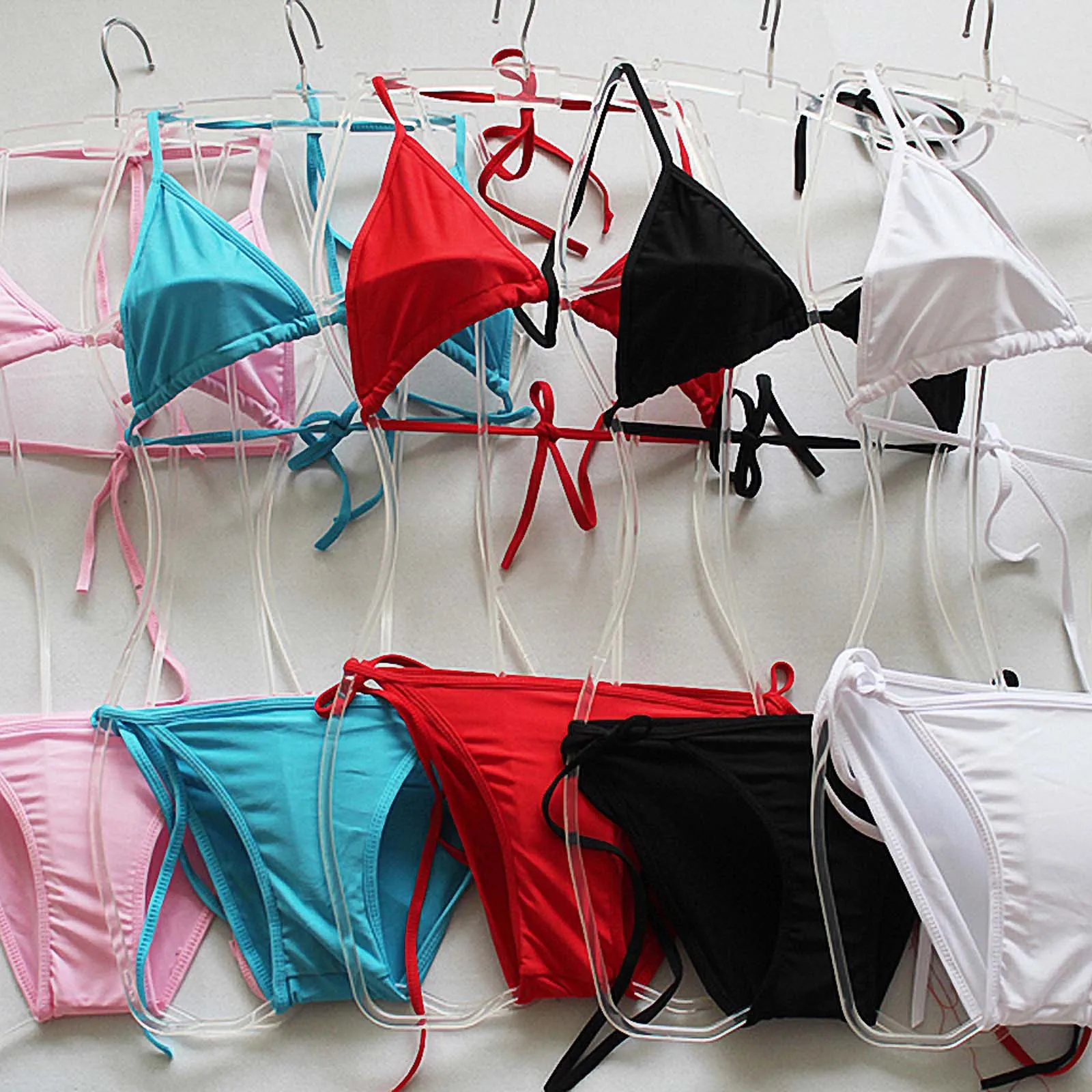 

2022 New Arrival Women Two Piece Swimsuit Bra Remove Pad Push Up High Waist Women's Sexy Beach Suit Candy Color Classic Bikini