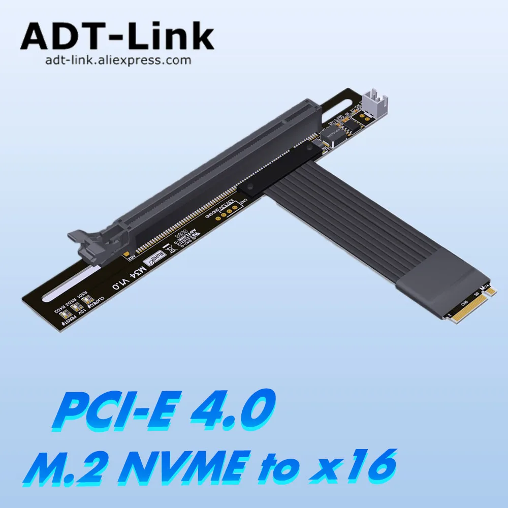 ADT M.2 NGFF NVMe Key M To PCI-E4.0x1 6 графическая плата или удлинитель графического процессора