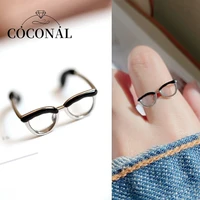coconal new trendy cute glasses ring multiple minimalist adjustable ring bohemian finger ring jewelry accessories for women girl