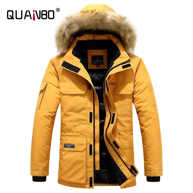

NEW IN New Arrivals Winter Men's Fashion Hooded Down Jacket with Fur Windbreaker Keep Warm Thicken Coat Brand Parker