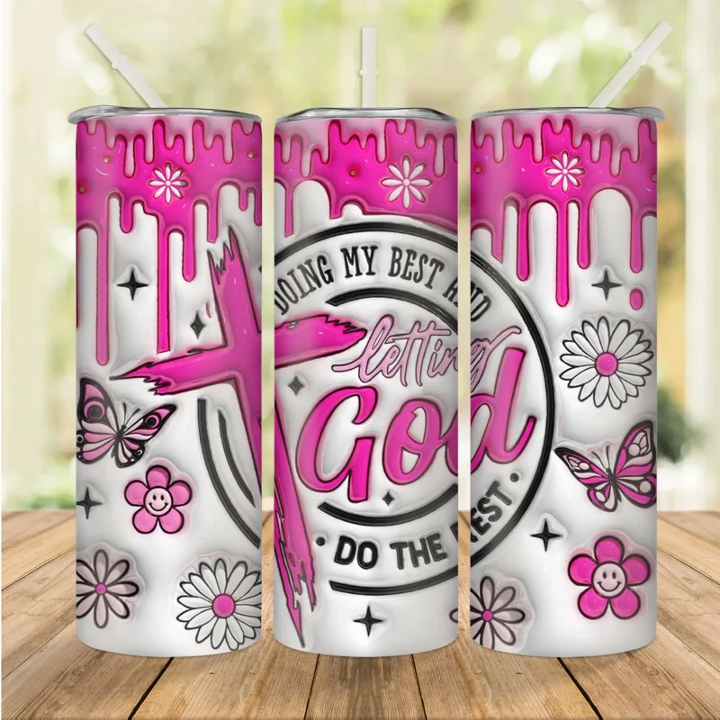 Розовая прямая чашка термос с крышкой изолированная из нержавеющей стали