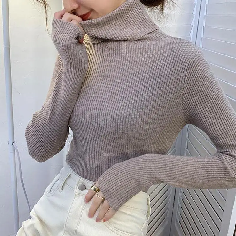 Alobee новый женский свитер водолазка вязаный пуловер дешевый повседневный милый