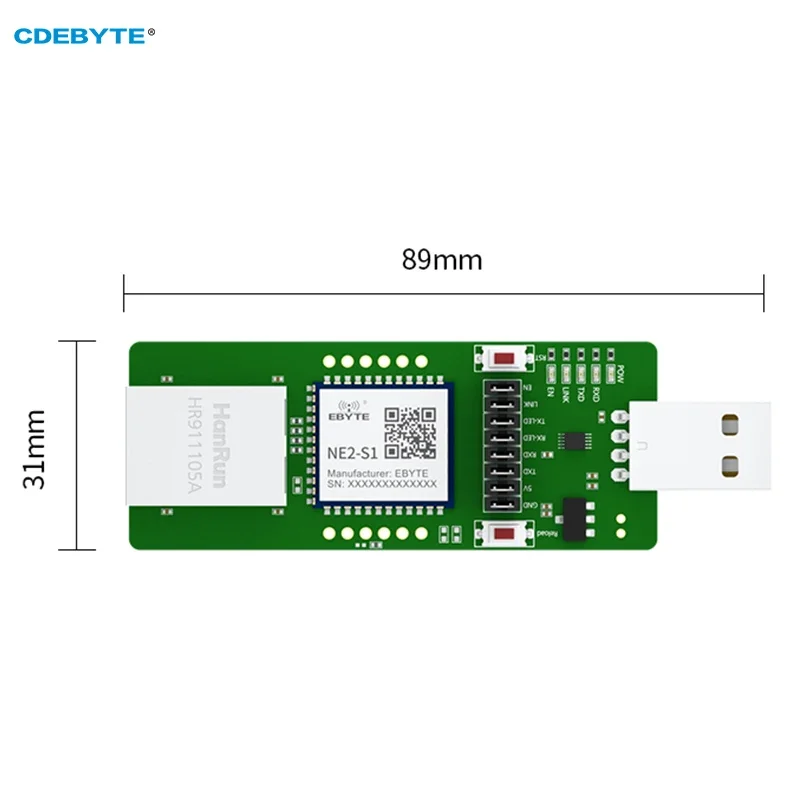 Тестовая плата TTL Serial to Ethernet модуль Modbus TCP к RTU IoT MQTT Protocol CDEBYTE NE2-S1-TB предварительно