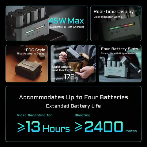 TILTA Портативная зарядная станция для аккумуляторов 4 канала