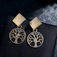 hot selling temperament cool color tree of life earrings simple trendy jewelry for women kawaii gamer girl accessories