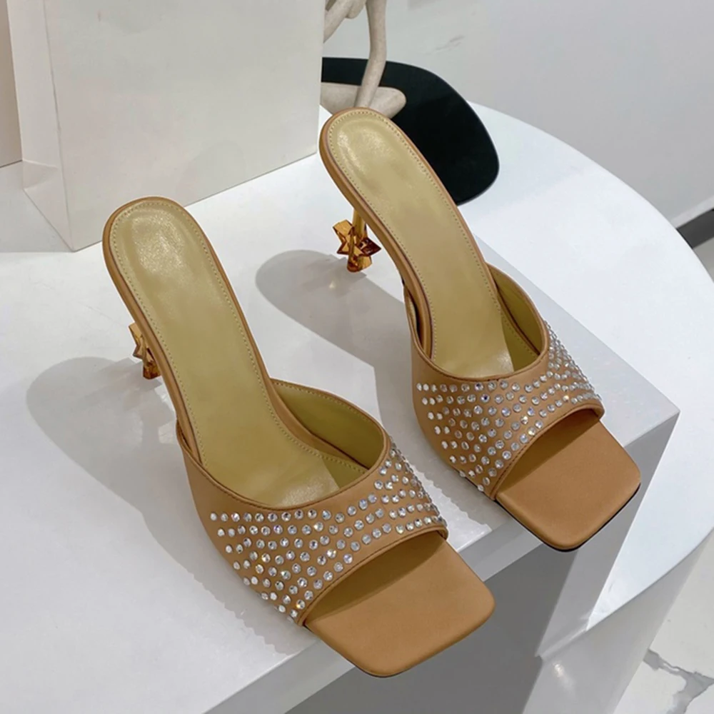 

Factory Price 2022 Latest Styles Plus Size Women's Shoes Square Toe Stiletto Fashion Sandals Party Bridal Luxury Shoes