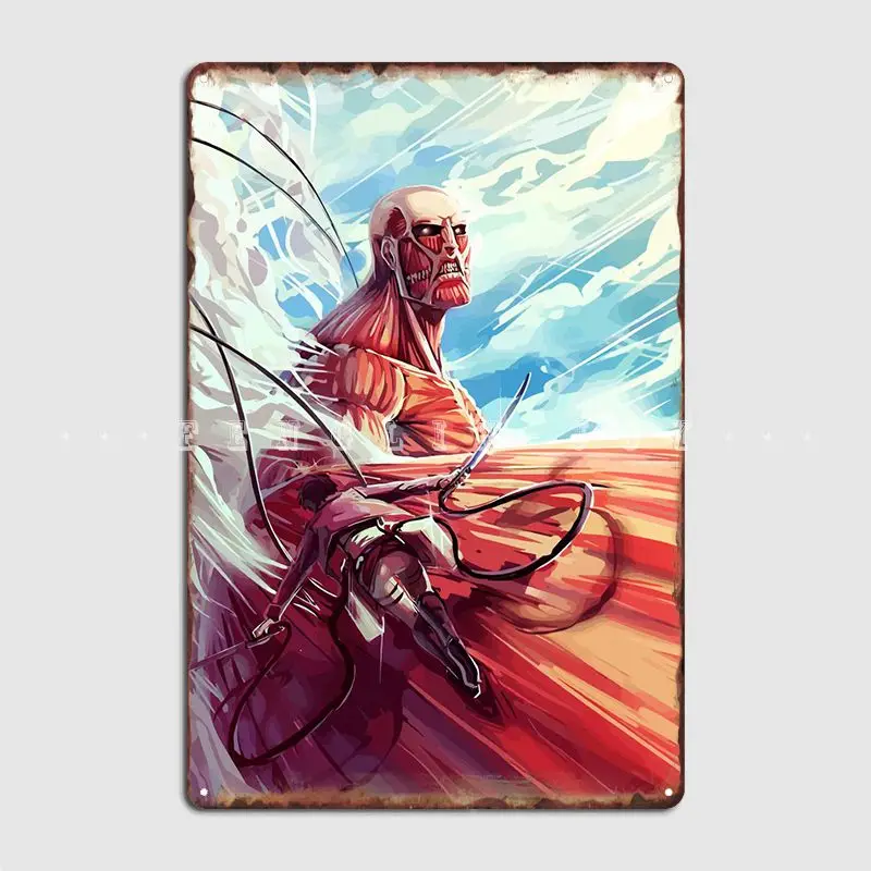 

Attack On Titan Metal Plaque Poster Cinema Living Room Plaques Home Retro Tin Sign Posters