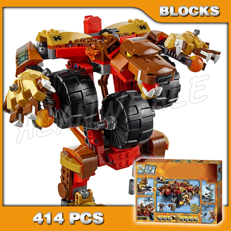 

414pcs Chima Bladvic's Rumble Bear Mech Fighter Iceklaw’s Ice Sledge Fire CHI 10354 Building Block Sets Compatible With Model