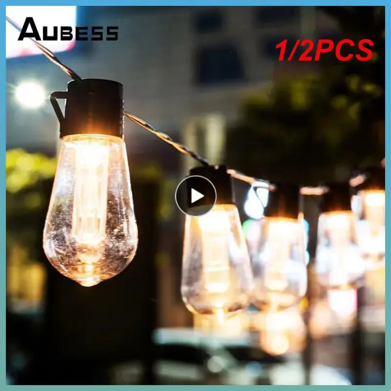 

1/2PCS Outdoor Solar String Lights LED IP65 Waterproof Edison Bulb Retro Vintage Christmas Garland Garden Party Decoration Fairy