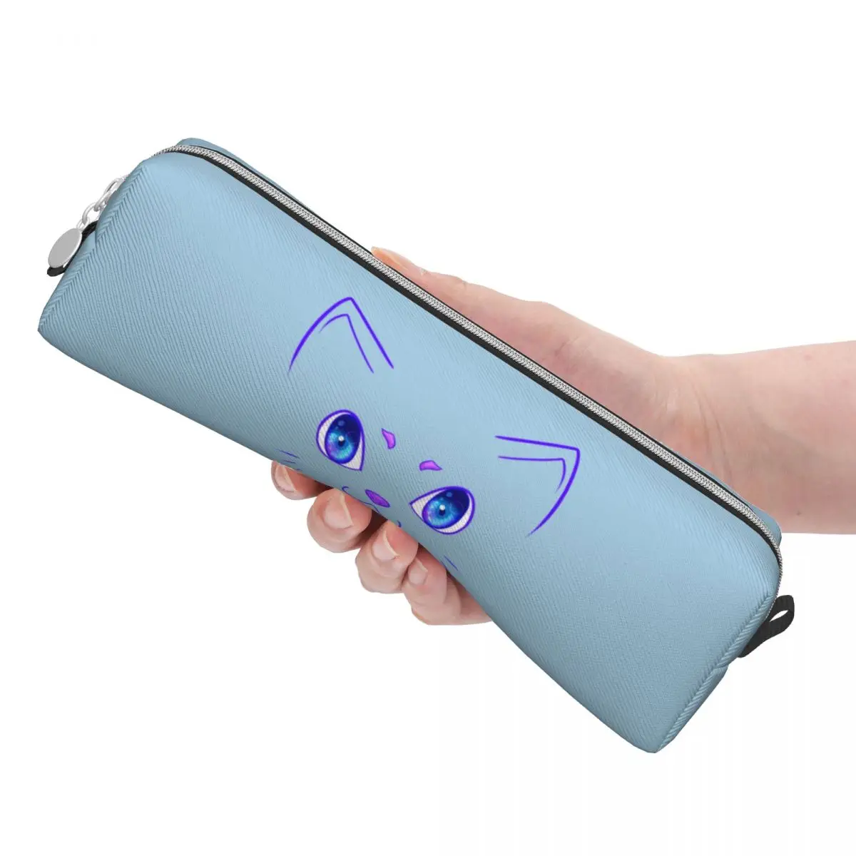 

Lovely Pencil Case Kawaii Cat Face Pencil Box Animal Blue Cute Back To School Pencil Cases Students Graphic School Stationery