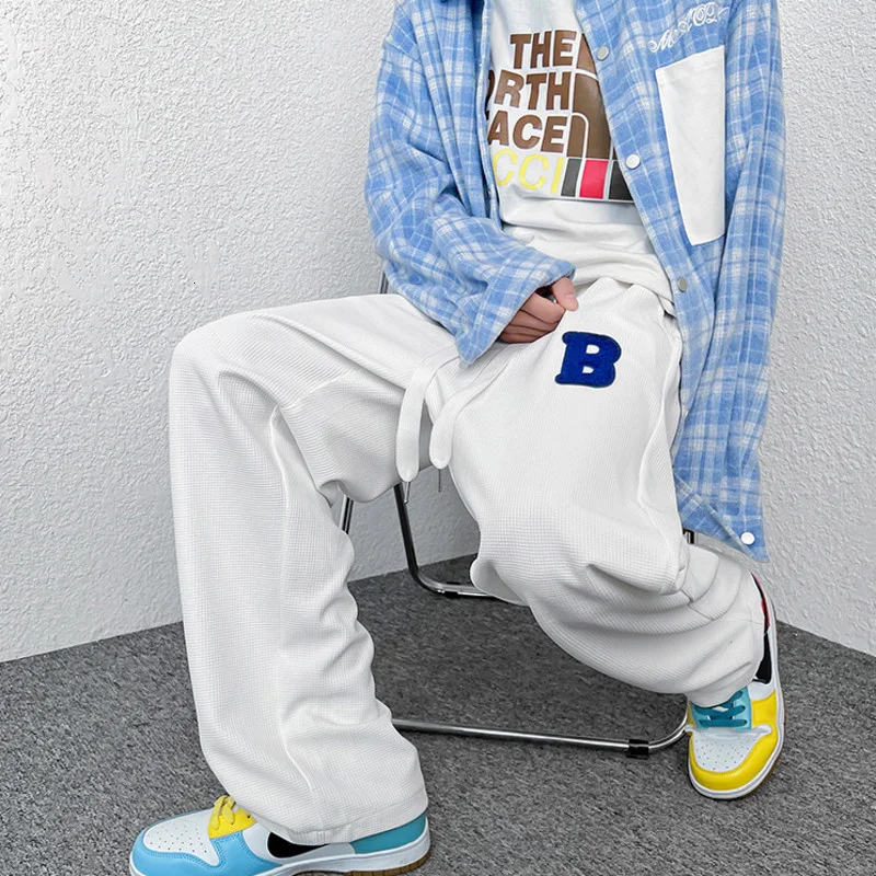 

Privathinker Wide Braided Rope Letter Graphic Men's Sweatpants Oversized 5XL 2022 New Male Sports Pants Hip Hop Fashion Trousers