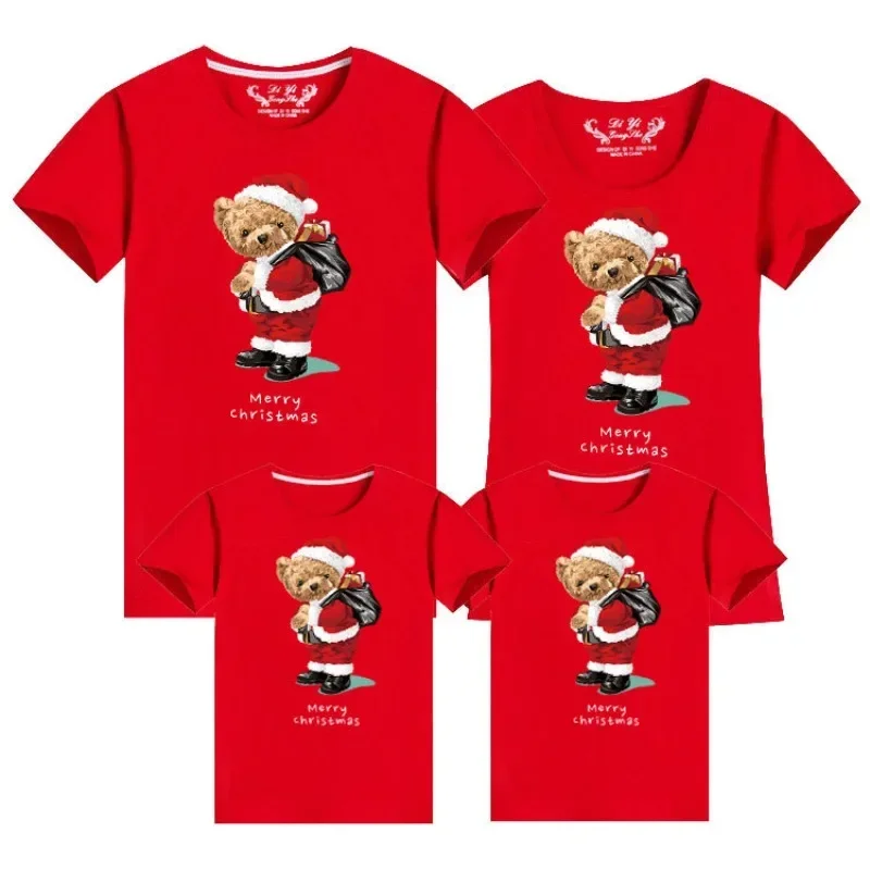 Merry Christmas Family Matching T-shirt Mommy Daddy Daughter Son Funny Clothes Mom Dad Kids Baby Tees Outfits