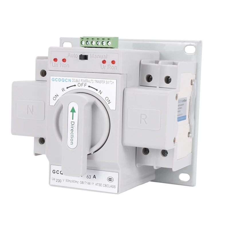

Dual Power Automatic Transfer Switch 2P63A Switch Gear Switch Cb Class Ats Home Single Phase 220V