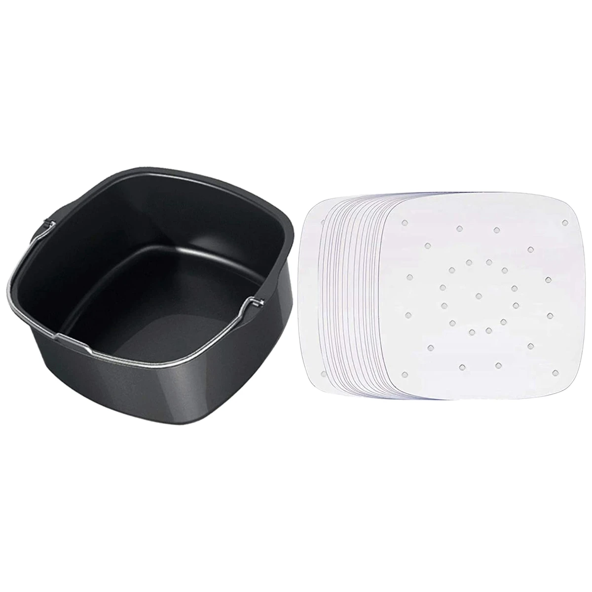 

1x Air Fryer Electric Fryer Accessory for Philips HD9860 & 100Pcs Air Fryer Parchment Paper Liners(9X9 Inch)