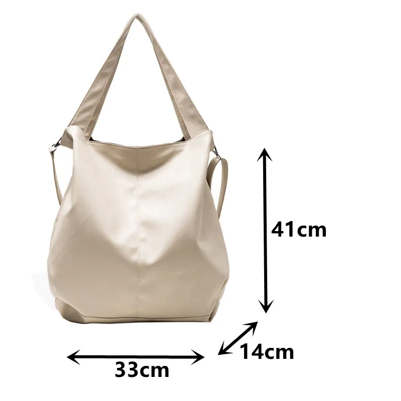 Large Capacity Black Shoulder Bag Female Luxury Soft Leather Messenger Bag Big All Match Handbags Women Brand Crossbody Bag Sac images - 6