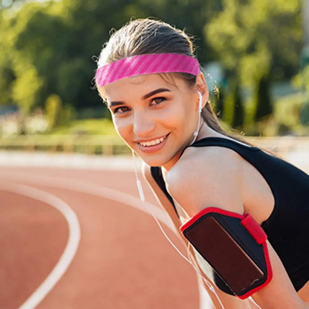 Повязка на голову женская спортивная широкая эластичная лента для волос йоги