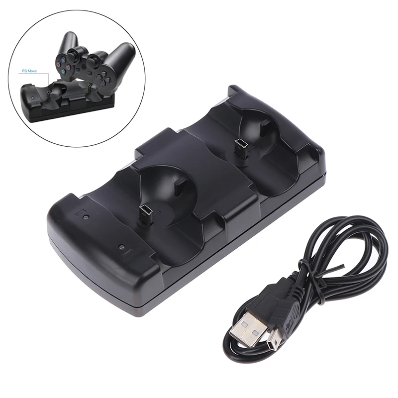

2 in 1 Dual Chargers Dual USB Charging Powered Dock Charger for PS3 Controller & Move Navigation