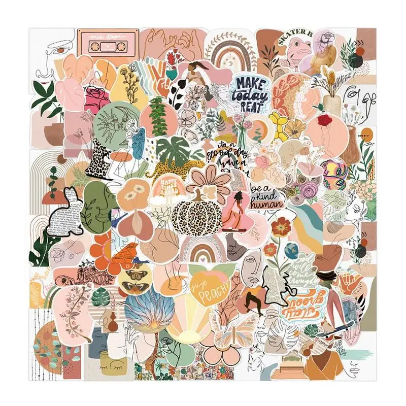 

50 детской винтажной эстетической художественной живописи, граффити, наклейки для рукоделия, дневник багажа